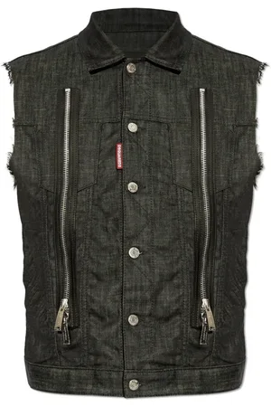 Dsquared2 Kurtki, Mężczyzna, Czarny, M, Bawełna, Kamizelka dżinsowa