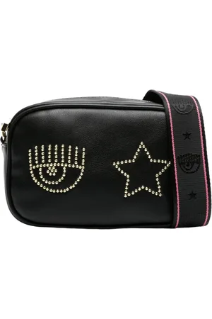 Chiara Ferragni Torebki, Kobieta, Czarny, ONE SIZE, Torba na ramię z eko-skóry z logo