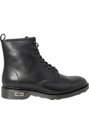 Cult Buty, Mężczyzna, Czarny, 40 EU, Czarne Skórzane Buty Zimowe na Sznurowadła