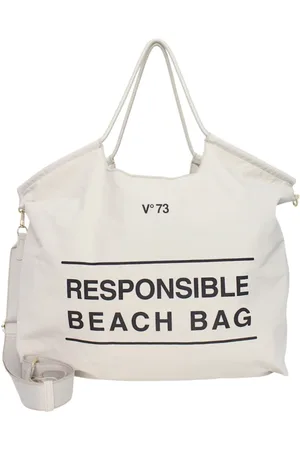 V°73 Torebki, Kobieta, Biały, ONE SIZE, Torba shopper z eko skóry z logo