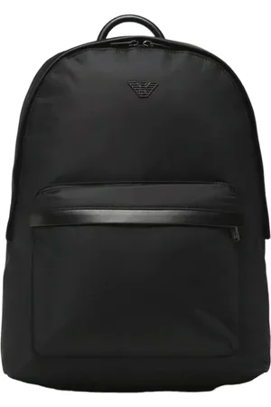 Emporio Armani Torebki, Mężczyzna, Czarny, ONE SIZE, Plecak z eko-skóry z tkaniną techniczną