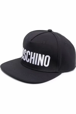 Moschino Akcesoria, Mężczyzna, Czarny, ONE SIZE, Czarna czapka z logo haftem bawełniana