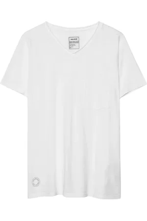 Zadig & Voltaire Koszulki, Mężczyzna, Biały, M, Biała koszulka T-shirt z frotte