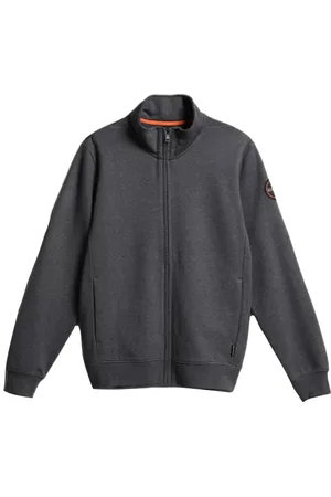 Napapijri Bluzy, Mężczyzna, Szary, S, Bluza z kapturem i zamkiem błyskawicznym