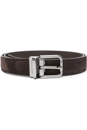 Dolce & Gabbana Akcesoria, Mężczyzna, brązowy, 90 CM, Zamsz, Brązowy Pasek z Zamszu