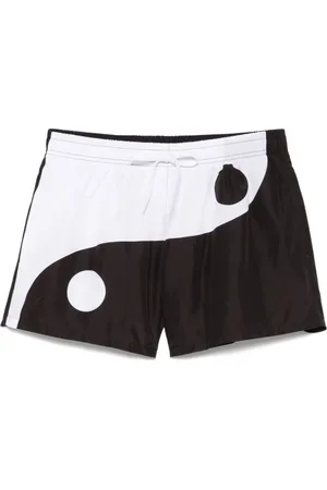 Moschino Stroje kąpielowe, Mężczyzna, Biały, L, Nylon, Yin Yang Szorty Plażowe