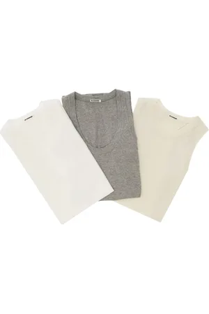 Jil Sander Koszulki, Kobieta, Wielobarwność, XS, Szara 3 Warstwowa Góra T-shirty i Pola