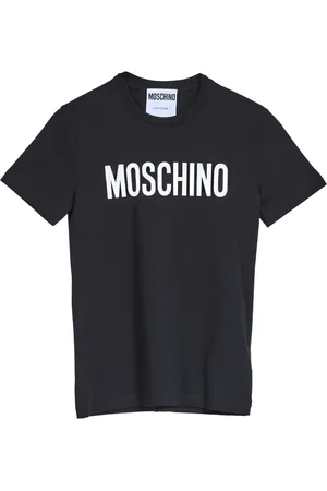 Moschino Koszulki, Mężczyzna, Czarny, S, Klasyczny Logo Bawełniana Koszulka Czarna