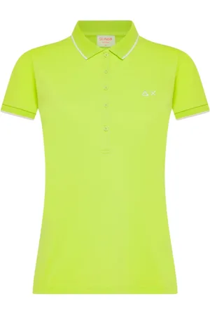 sun68 Koszulki, Kobieta, Żółty, M, Bawełna, Polo z bawełny z logo z przodu