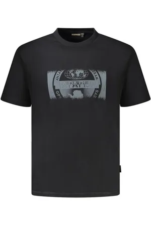 Napapijri Koszulki, Mężczyzna, Czarny, M, T-shirt z odważnym nadrukiem i logo