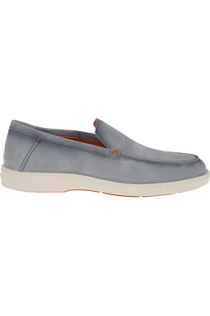 santoni Buty, Mężczyzna, Niebieski, 43 1/2 EU, Niebieskie Skórzane Lordsy Stylowy Wygląd