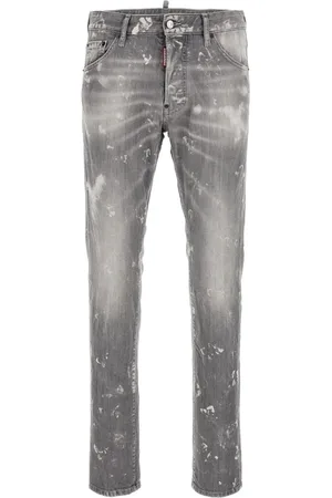 Dsquared2 Jeansy, Mężczyzna, Szary, XS, Włoskie Spodnie Jeansyowe Wyprodukowane we Włoszech