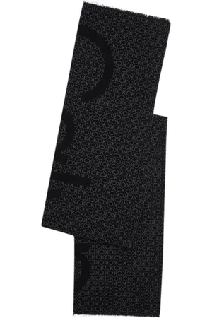 Calvin Klein Akcesoria, Kobieta, Czarny, ONE SIZE, Len, Klasyczny Szal Wełniany