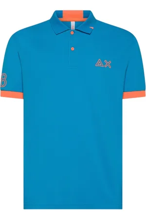 sun68 Koszulki, Mężczyzna, Niebieski, 2XL, Bawełna, Polo z krótkim rękawem z bawełny