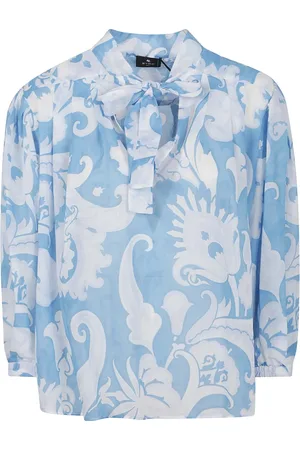 Etro Bluzki, Kobieta, Niebieski, XS, Niebieska Stylowa Koszula Damska