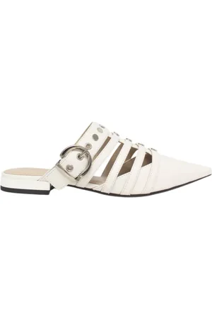 Pinko Buty, Kobieta, Biały, 39 EU, Płaskie skórzane buty dla kobiet