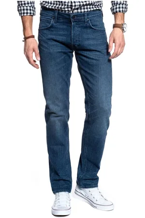 Lee Jeansy, Mężczyzna, Niebieski, W34 L32, Denim, Niebieskie Regularne Jeansyy