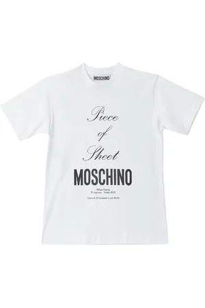Moschino Koszulki, Kobieta, Biały, M, Bawełniany T-shirt z Graficznym Nadrukiem w Białym