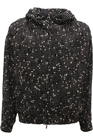 Emporio Armani Kurtki, Mężczyzna, Czarny, M, Kurtka z lnianej mieszanki