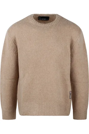 Neil Barrett Swetry, Mężczyzna, Beżowy, S, Kaszmir, Thunderbolt Patch Sweter