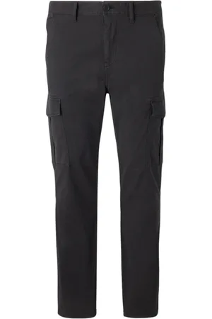 Tommy Hilfiger Spodnie, Mężczyzna, Czarny, W38, Spodnie cargo z bawełny z zamkiem i guzikiem