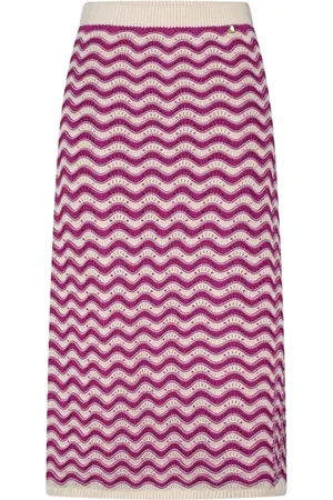 Fabienne Chapot Spódnice, Kobieta, Różowy, 2XL, Len, Caro Crochet Skirt