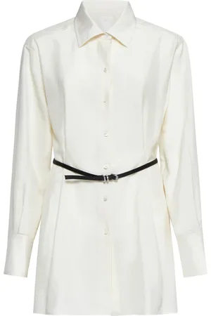 Givenchy Bluzki, Kobieta, Beżowy, S, Voyou Belted Shirt