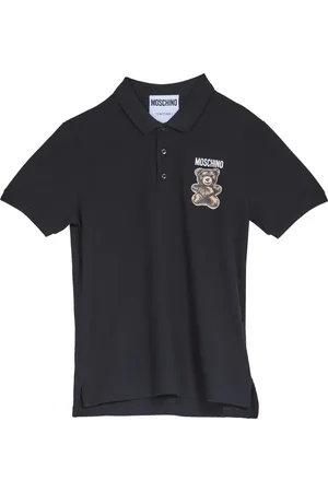 Moschino Koszulki, Mężczyzna, Czarny, XL, Bawełna, Adrian Bear Polo Czarna