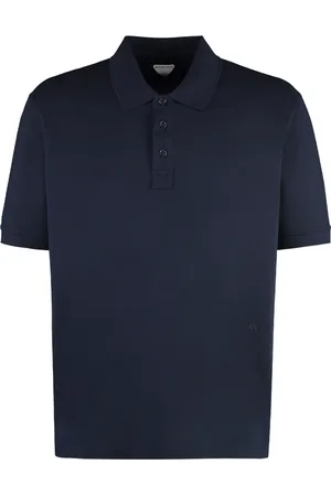 Bottega Veneta Koszulki, Mężczyzna, Niebieski, M, Bawełna, Koszulka Polo z Bawełny Pika