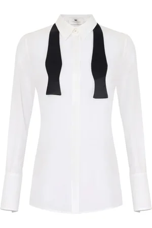 Elisabetta Franchi Bluzki, Kobieta, Biały, XL, Biała Koszula dla Kobiet Elegancki Styl