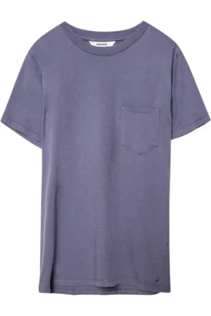 Zadig & Voltaire Koszulki, Mężczyzna, Szary, L, Bawełna, Koszulka Vintage Distressed z Okrągłym Dekoltem