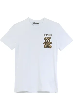 Moschino Koszulki, Mężczyzna, Biały, XL, Adrian Mini Miś Biały Bawełniany T-shirt