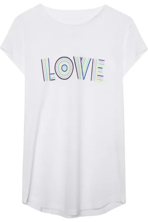 Zadig & Voltaire Koszulki, Kobieta, Biały, S, Biała koszulka Skinny Love T-shirt
