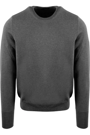 DRUMOHR Swetry, Mężczyzna, Szary, 2XL, Kaszmir, Kaszmirowy Sweter z Okrągłym Dekoltem Fw 22 Włochy