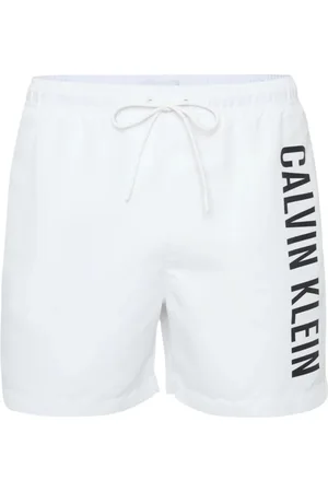Calvin Klein Stroje kąpielowe, Mężczyzna, Biały, L, Szorty kąpielowe z poliestru z logo