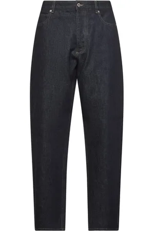 Bottega Veneta Jeansy, Mężczyzna, Niebieski, M, Zamsz, Niebieskie Jeansyy Wide Leg w Kolorze Indigo