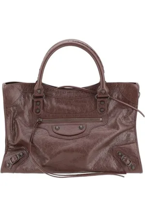 Balenciaga Torebki, Kobieta, brązowy, ONE SIZE, Len, Torba na ramię z skóry jagnięcej z paskiem