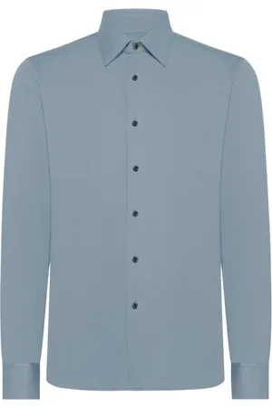 RRD Koszule, Mężczyzna, Niebieski, M, Szara Koszula Geometria Jacquard
