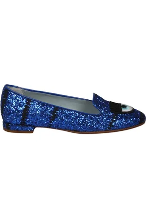 Chiara Ferragni Buty, Kobieta, Niebieski, 36 EU, Baleriny z brokatowymi plastrami