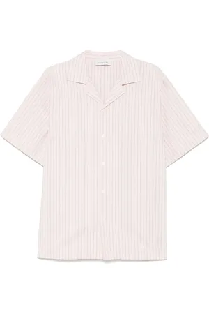 Lanvin Koszule, Mężczyzna, Różowy, L, Bawełna, Koszula do kręgli w paski
