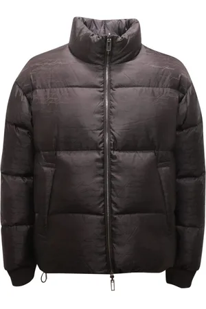 Emporio Armani Kurtki, Mężczyzna, Czarny, S, Odwrotna Kurtka Puchowa Czarna Sygnatura