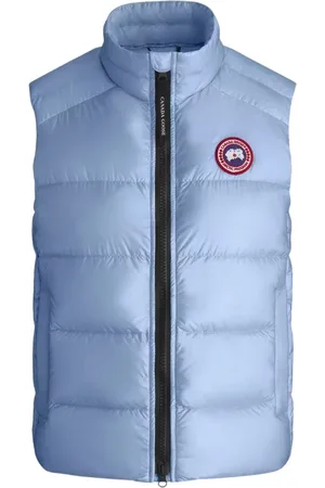 Canada Goose Kurtki, Kobieta, Niebieski, S, Niebieska Kamizelka Puchowa z Ozdobnym Pikowaniem