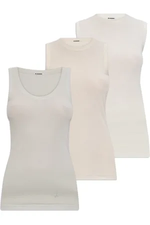 Jil Sander Koszulki, Kobieta, Beżowy, XS, Bawełna, Trójpak Topów