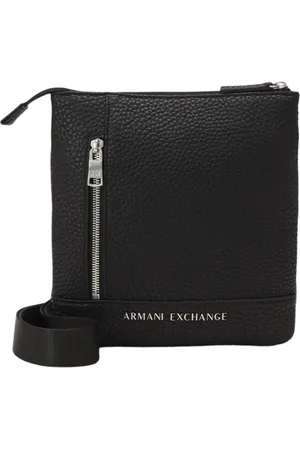 Armani Exchange Torebki, Mężczyzna, Czarny, ONE SIZE, Męska torba na ramię z eko-skóry
