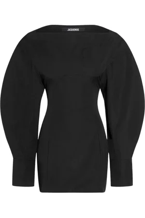 Jacquemus Sukienki, Kobieta, Czarny, S, Bawełniana Sukienka Koszula Płaszcz