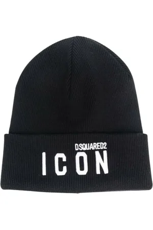 Dsquared2 Akcesoria, Mężczyzna, Czarny, ONE SIZE, Czarna Ikona Zestawiona Czapka