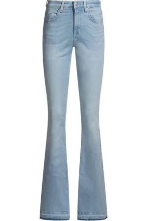 HUGO BOSS Jeansy, Kobieta, Niebieski, W29, Denim, Niebieskie Bootcut Jeansyy z rozcięciami