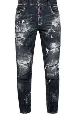 Dsquared2 Jeansy, Mężczyzna, Czarny, L, Włoskie Spodnie Jeansyowe Wyprodukowane we Włoszech