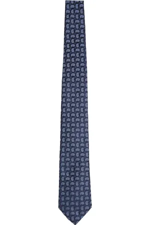 Etro Akcesoria, Mężczyzna, Niebieski, ONE SIZE, Jedwabny krawat żakardowy w paisley