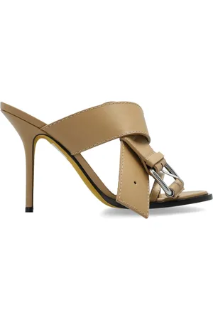 Moschino Buty, Kobieta, Beżowy, 40 EU, Skórzane klapki na obcasie